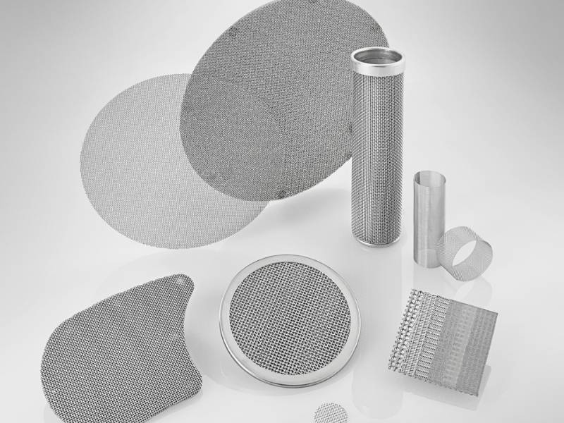 Fabricated mesh cut into different shapes are displayed.