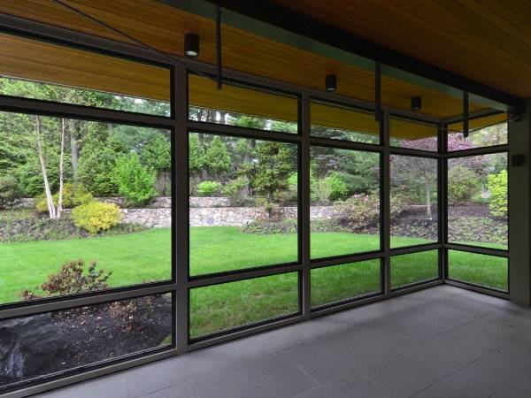 Porches with insect screens.