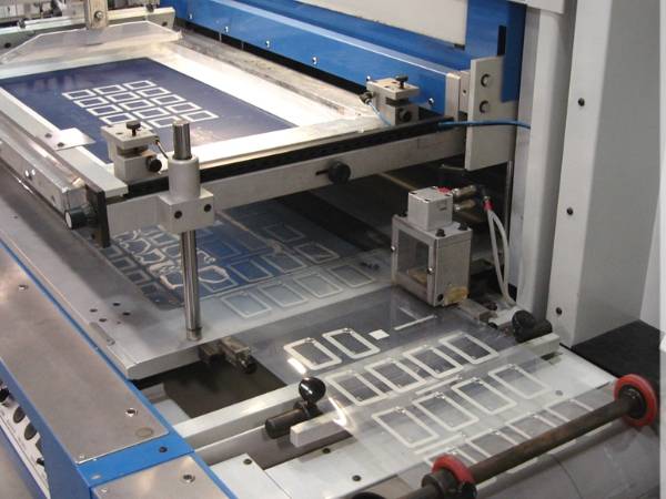 The machine is producing printed electronics.