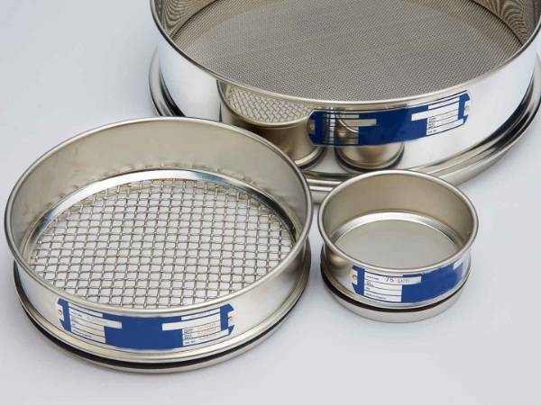 Stainless steel test sieves with different opening sizes
