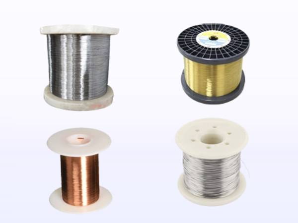 Stainless steel, brass, copper and nickel wires are displayed.